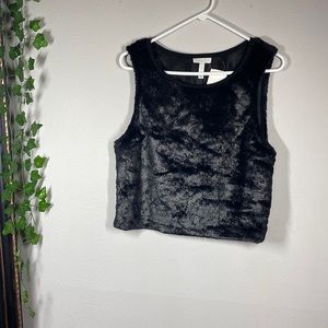 Black Faux Fur Shirt